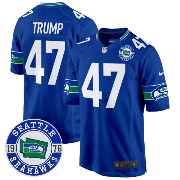 Men's Seahawks Throwback Est. 1976 Patch Game Jersey - All Stitched - Image 27