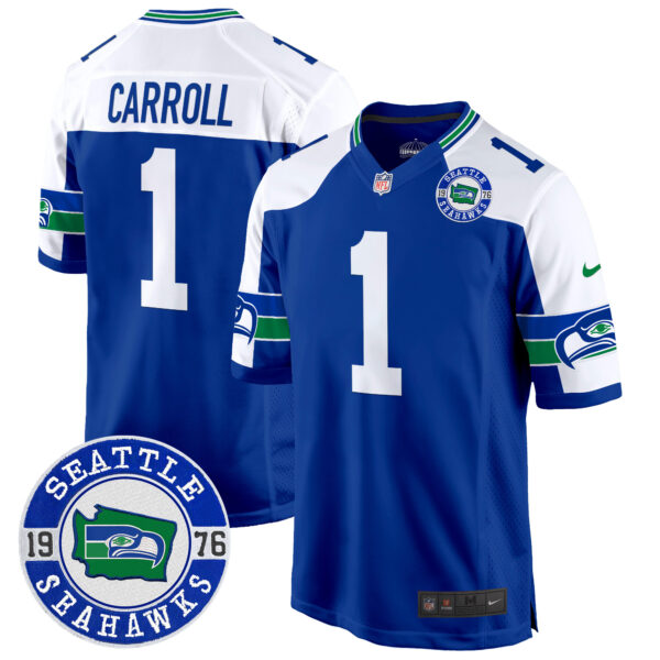 Men's Seahawks Throwback Est. 1976 Patch Game Jersey - All Stitched - Image 10