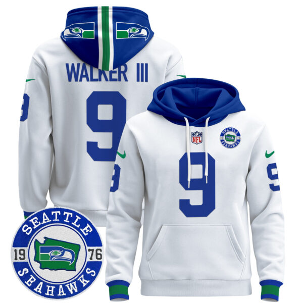 Men's Seahawks Throwback Est. 1976 Patch Pullover Hoodie - All Stitched - Image 33