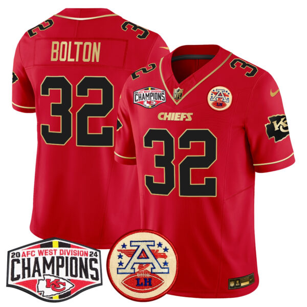 Men's Chiefs 2024 AFC West Division Champions Patch Vapor Limited Jersey - All Stitched - Image 30