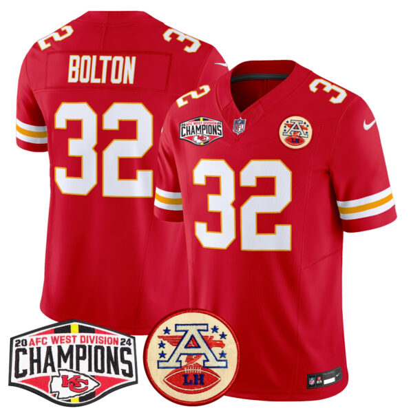 Men's Chiefs 2024 AFC West Division Champions Patch Vapor Limited Jersey - All Stitched - Image 46