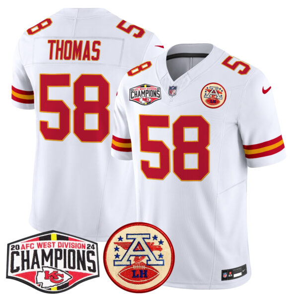 Men's Chiefs 2024 AFC West Division Champions Patch Vapor Limited Jersey - All Stitched - Image 51