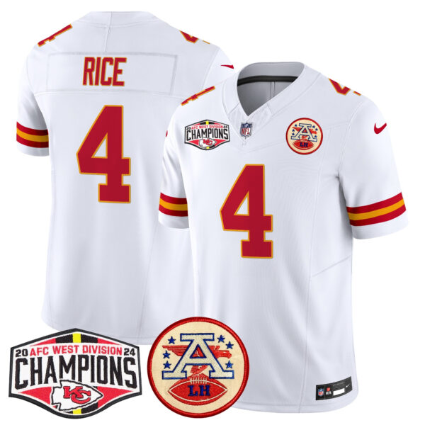Men's Chiefs 2024 AFC West Division Champions Patch Vapor Limited Jersey - All Stitched - Image 55