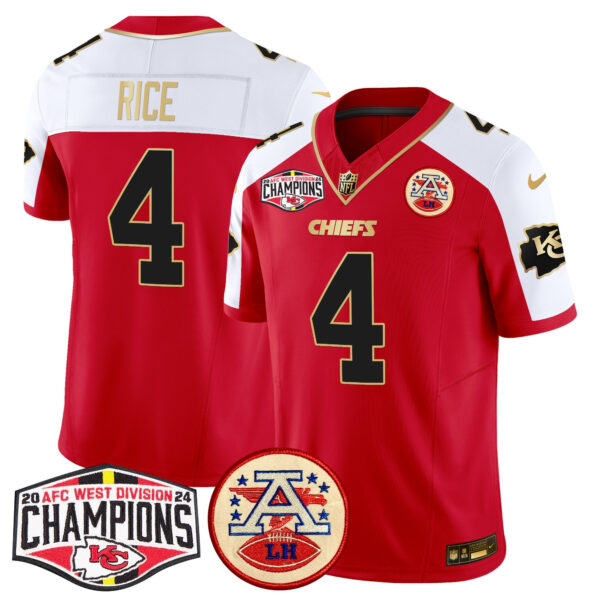 Men's Chiefs 2024 AFC West Division Champions Patch Vapor Limited Jersey - All Stitched - Image 15