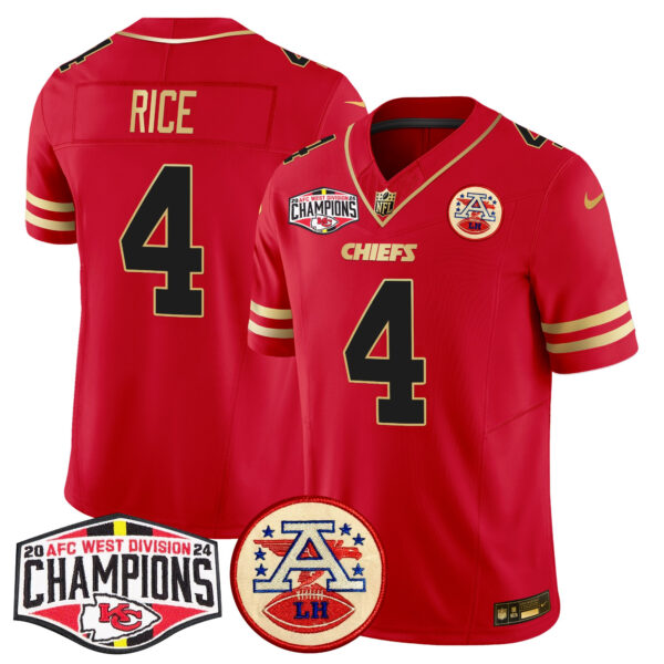 Men's Chiefs 2024 AFC West Division Champions Patch Vapor Limited Jersey - All Stitched - Image 23