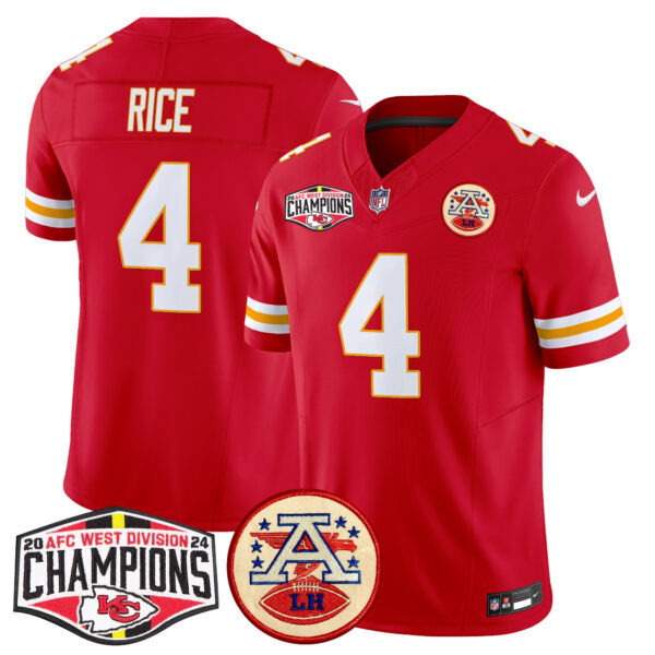 Men's Chiefs 2024 AFC West Division Champions Patch Vapor Limited Jersey - All Stitched - Image 47