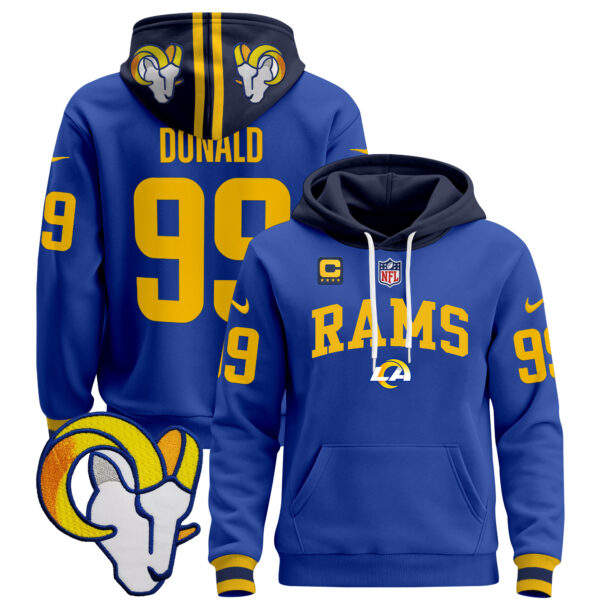 Men's Los Angeles Rams 2024 Pullover Hoodie V2 - All Stitched - Image 29