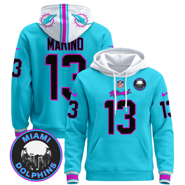 Men's Dolphins "Miami Vice" Pullover Hoodie - All Stitched - Image 5
