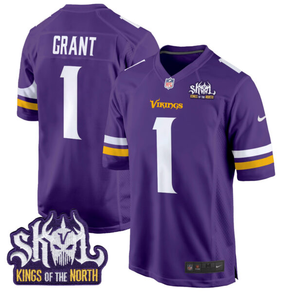 Men's Minnesota Vikings King Of The North Patch Game Jersey - All Stitched - Image 34
