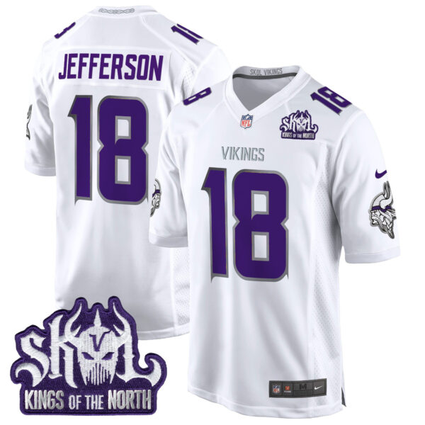 Men's Minnesota Vikings King Of The North Patch Throwback Game Jersey - All Stitched - Image 38