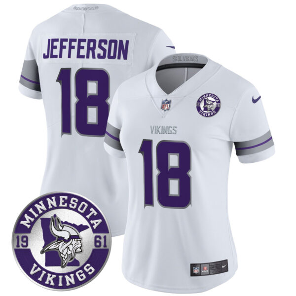 Women's Minnesota Vikings 2024 Vapor Limited Jersey - Est. 1961 Patch - All Stitched - Image 12