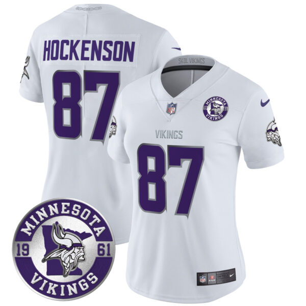 Women's Minnesota Vikings 2024 Vapor Limited Jersey - Est. 1961 Patch - All Stitched - Image 8