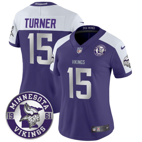 Women's Minnesota Vikings 2024 Vapor Limited Jersey - Est. 1961 Patch - All Stitched - Image 34