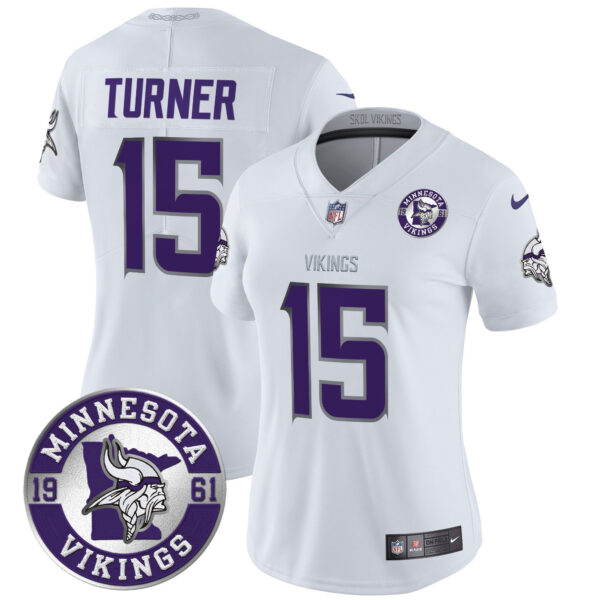 Women's Minnesota Vikings 2024 Vapor Limited Jersey - Est. 1961 Patch - All Stitched - Image 4