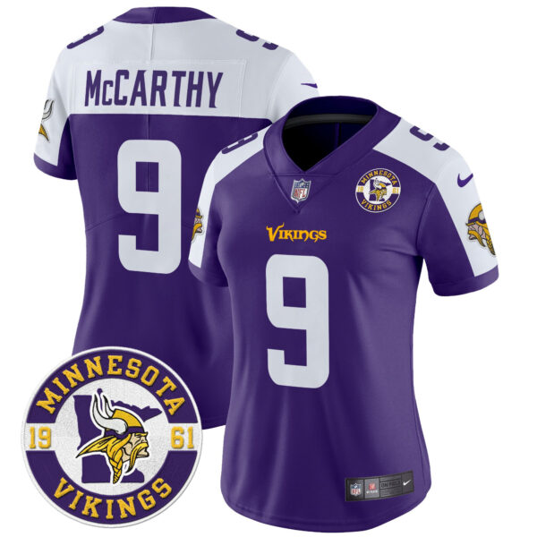 Women's Minnesota Vikings 2024 Vapor Limited Jersey V2 - Est. 1961 Patch - All Stitched - Image 3