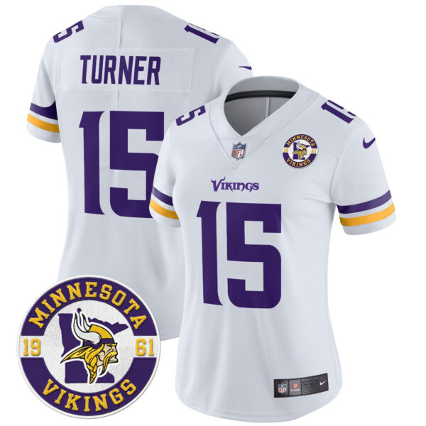 Women's Minnesota Vikings 2024 Vapor Limited Jersey V2 - Est. 1961 Patch - All Stitched - Image 31