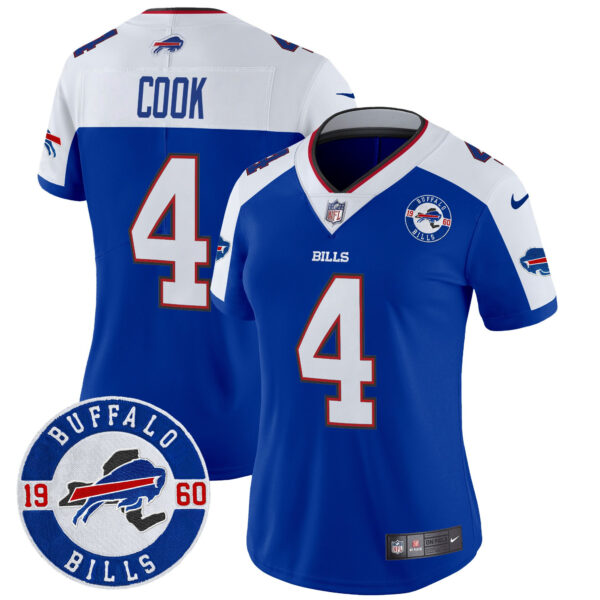 Women's Buffalo Bills 2024 Vapor Limited Jersey - Est. 1960 Patch - All Stitched - Image 10