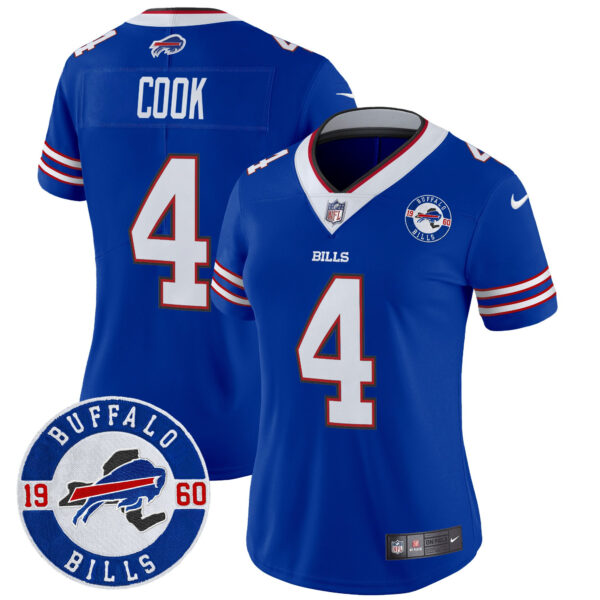 Women's Buffalo Bills 2024 Vapor Limited Jersey - Est. 1960 Patch - All Stitched - Image 18