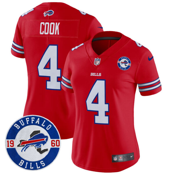 Women's Buffalo Bills 2024 Vapor Limited Jersey - Est. 1960 Patch - All Stitched - Image 26
