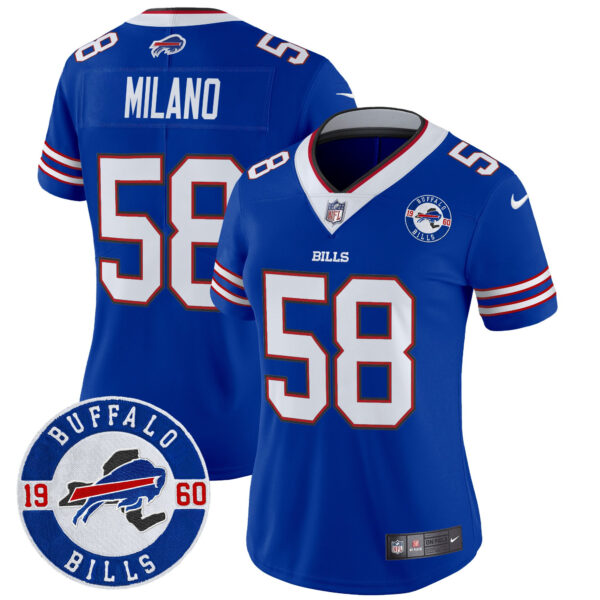 Women's Buffalo Bills 2024 Vapor Limited Jersey - Est. 1960 Patch - All Stitched - Image 20