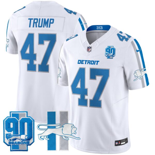 Men's Detroit Lions Throwback 90th Year Patch Vapor Limited Jersey - All Stitched - Image 32