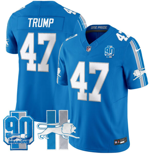 Men's Detroit Lions Throwback 90th Year Patch Vapor Limited Jersey - All Stitched - Image 40