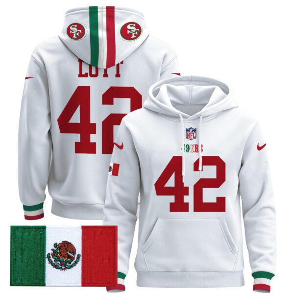 Men's 49ers Mexico 2024 Pullover Hoodie - All Stitched - Image 9