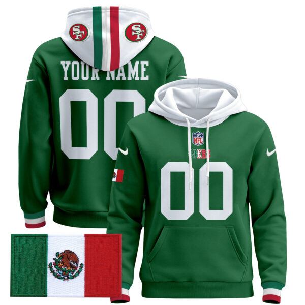 49ers Mexico 2024 Custom Pullover Hoodie - All Stitched - Image 4