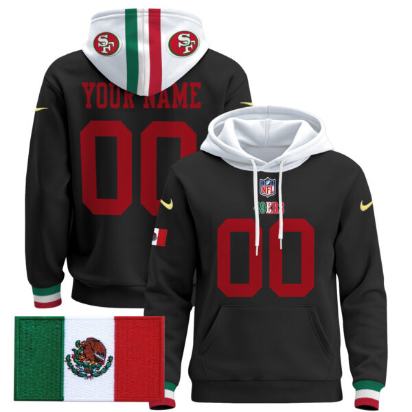 49ers Mexico 2024 Custom Pullover Hoodie - All Stitched - Image 3