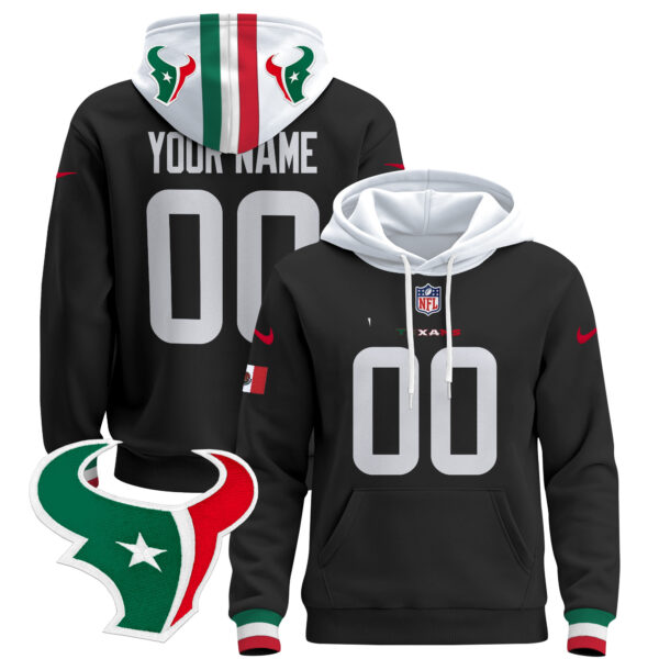 Houston Texans Mexico 2024 Custom Pullover Hoodie - All Stitched - Image 3