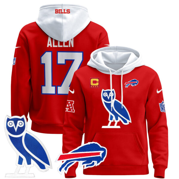 Men's Buffalo Bills OVO 2024 Pullover Hoodie - All Stitched - Image 9