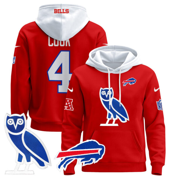 Men's Buffalo Bills OVO 2024 Pullover Hoodie - All Stitched - Image 10
