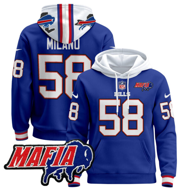 Men's Buffalo Bills 2024 Bills Mafia Patch Pullover Hoodie - All Stitched - Image 4