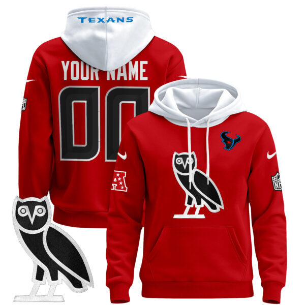 Houston Texans OVO 2024 Custom Pullover Hoodie - All Stitched - Image 4