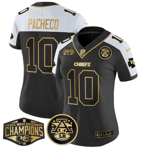 Women's Chiefs 2024 AFC West Division Champions Patch Gold Vapor Limited Jersey - All Stitched - Image 4