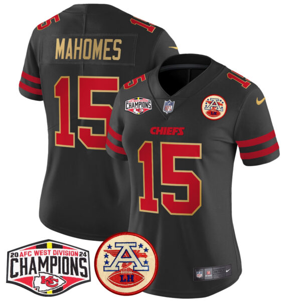 Women's Chiefs 2024 AFC West Division Champions Patch Vapor Limited Jersey - All Stitched - Image 33