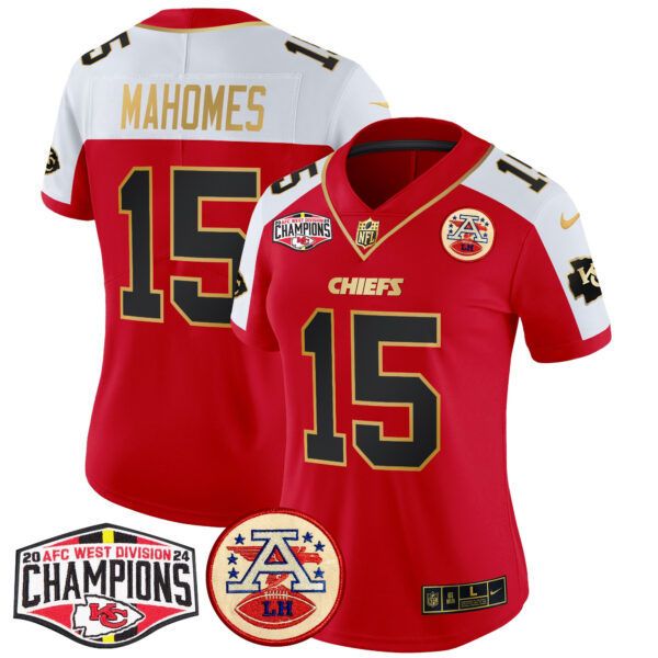 Women's Chiefs 2024 AFC West Division Champions Patch Vapor Limited Jersey - All Stitched - Image 9