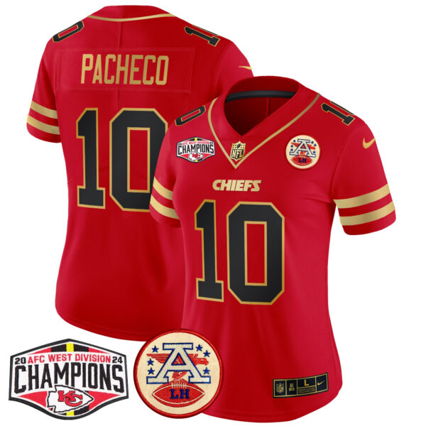 Women's Chiefs 2024 AFC West Division Champions Patch Vapor Limited Jersey - All Stitched - Image 20