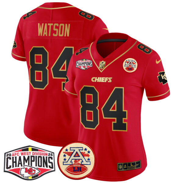 Women's Chiefs 2024 AFC West Division Champions Patch Vapor Limited Jersey - All Stitched - Image 29