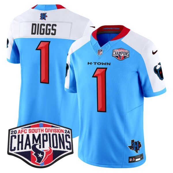 Men's Houston Texans 2024 AFC South Division Champions Patch Vapor Limited Jersey - All Stitched - Image 38