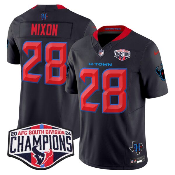 Men's Houston Texans 2024 AFC South Division Champions Patch Vapor Limited Jersey - All Stitched - Image 3