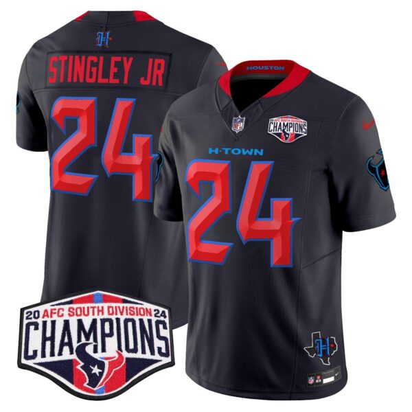 Men's Houston Texans 2024 AFC South Division Champions Patch Vapor Limited Jersey - All Stitched - Image 5
