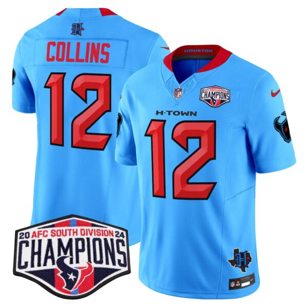 Men's Houston Texans 2024 AFC South Division Champions Patch Vapor Limited Jersey - All Stitched - Image 17