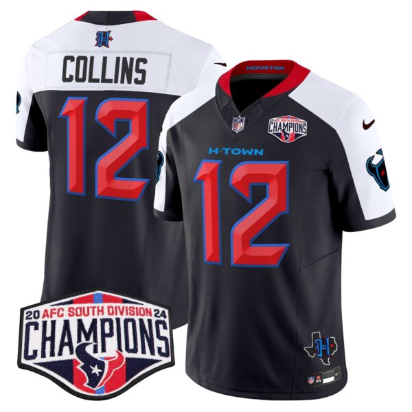 Men's Houston Texans 2024 AFC South Division Champions Patch Vapor Limited Jersey - All Stitched - Image 35