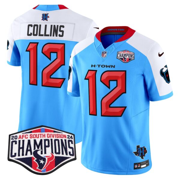 Men's Houston Texans 2024 AFC South Division Champions Patch Vapor Limited Jersey - All Stitched - Image 44