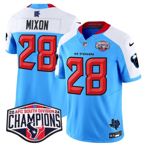 Men's Houston Texans 2024 AFC South Division Champions Patch Vapor Limited Jersey - All Stitched - Image 39