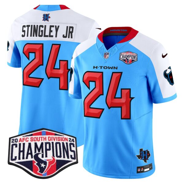 Men's Houston Texans 2024 AFC South Division Champions Patch Vapor Limited Jersey - All Stitched - Image 41