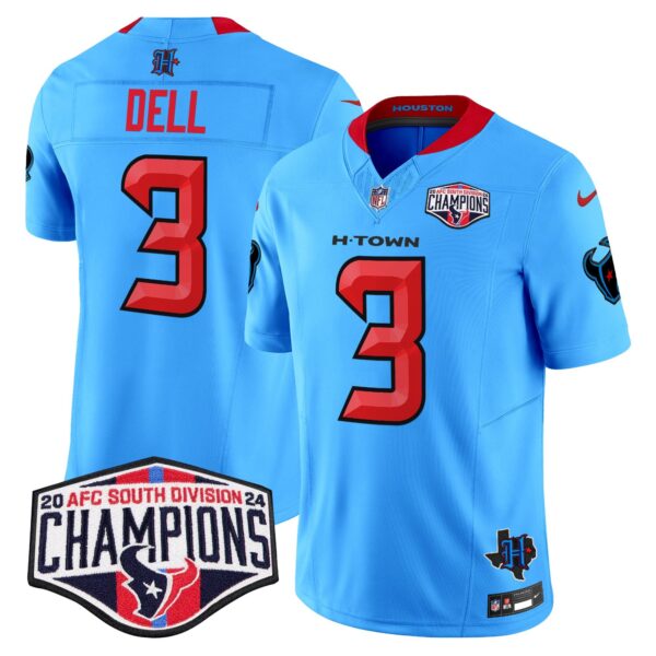 Men's Houston Texans 2024 AFC South Division Champions Patch Vapor Limited Jersey - All Stitched - Image 13