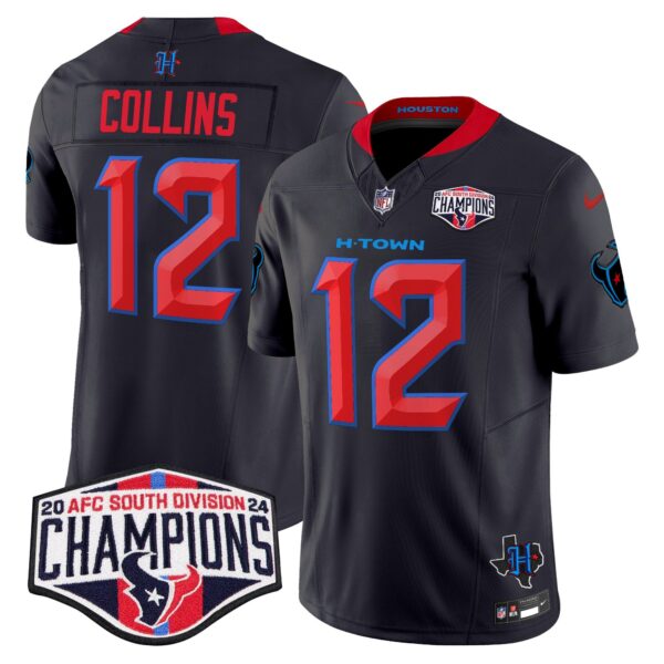 Men's Houston Texans 2024 AFC South Division Champions Patch Vapor Limited Jersey - All Stitched - Image 8