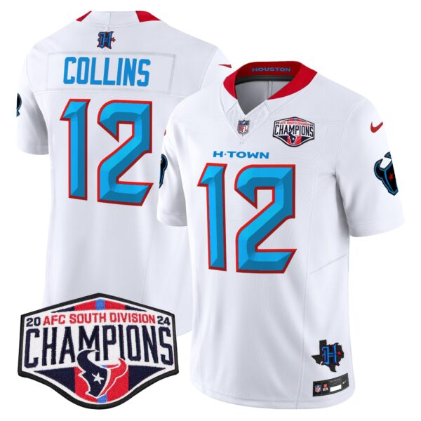 Men's Houston Texans 2024 AFC South Division Champions Patch Vapor Limited Jersey - All Stitched - Image 53